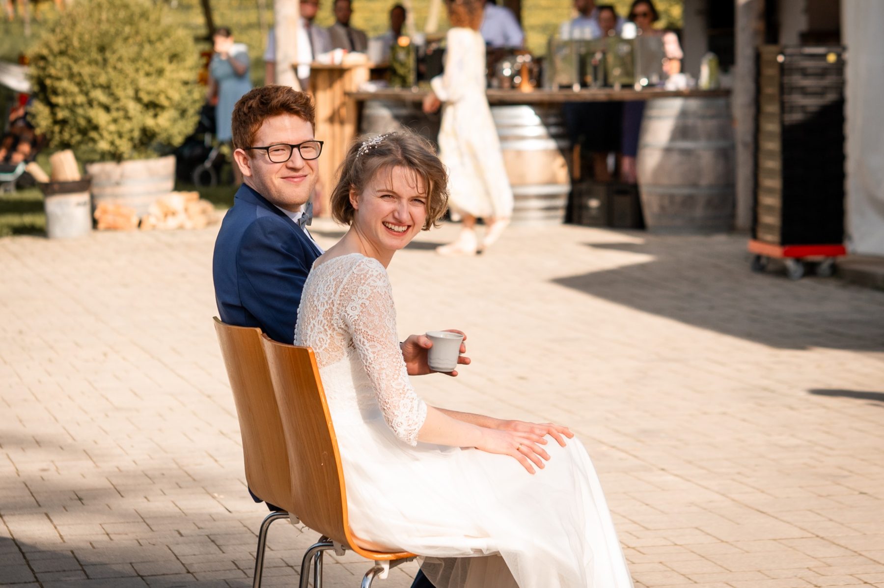 Nächtliche Hochzeitsfeier von Clara und Andreas im Haus am Teich in Ettenheim