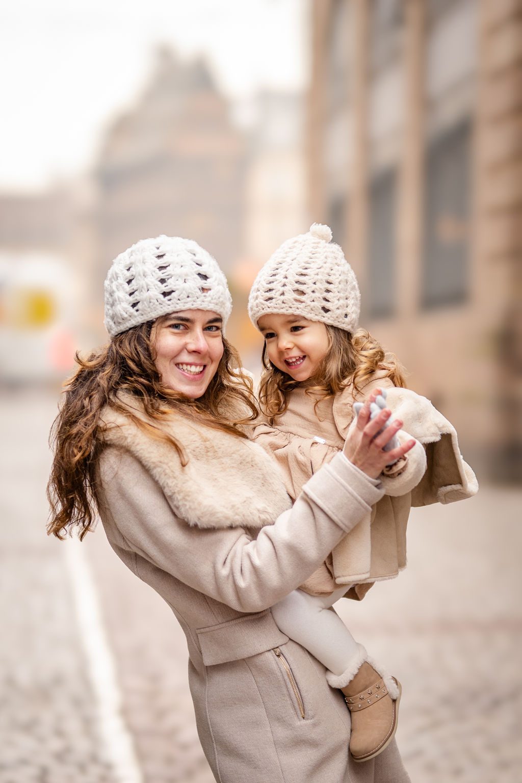 Familienreportage in der Altstadt von Strasbourg im Winter