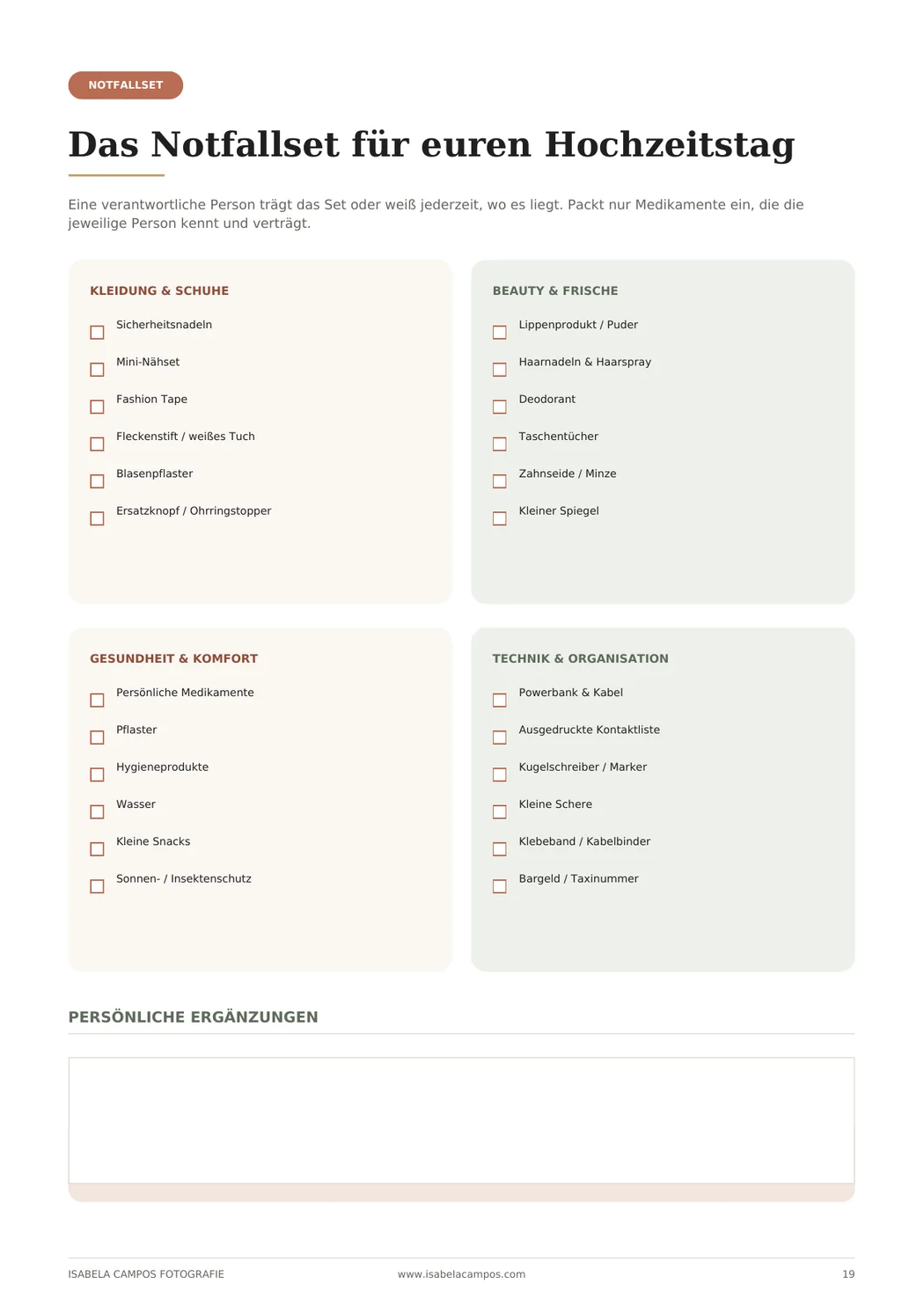 Vorschau Checkliste für das Notfallset