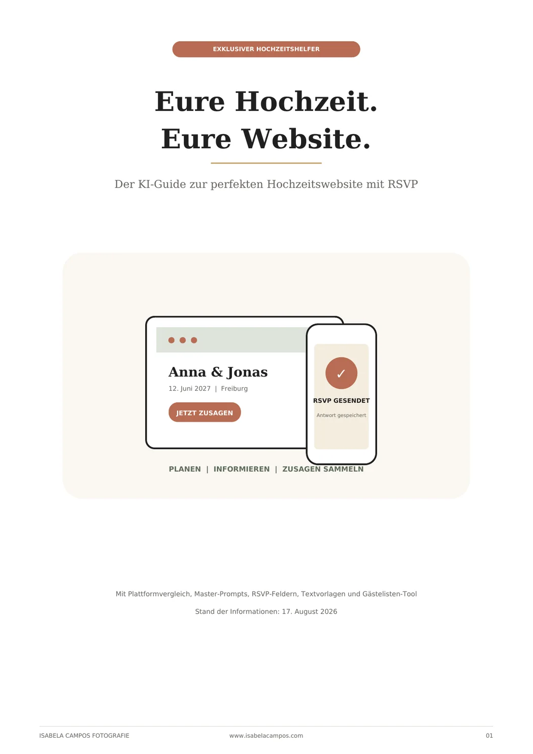 Cover des KI-Guides Eure Hochzeit. Eure Website.
