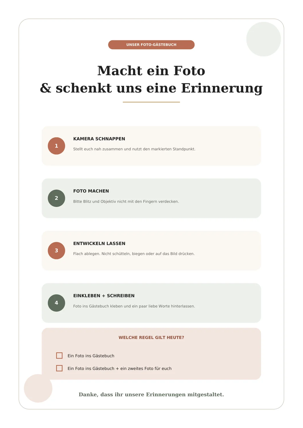 Vorschau des Polaroid-Gästebuchtisch-Tischschilds